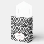 rood zwart & wit damast bruiloft bedankdoosjes (Geopend)