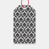 Rood, Zwart & Wit Damast bruiloft gunst Cadeaulabel (Achterkant)