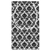  Rood, Zwart & Wit Damast bruiloft gunst Klein Cadeauzakje (Achterkant)