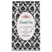  Rood, Zwart & Wit Damast bruiloft gunst Klein Cadeauzakje (Voorkant)