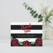 Rood, zwart, wit, dank je wel kaarten (Staand voorkant)