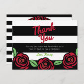 Rood, zwart, wit, dank je wel kaarten (Voorkant / Achterkant)