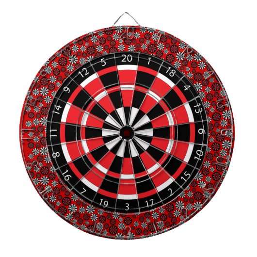 Rood zwart-wit dartboard dartbord (Voorkant)