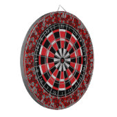 Rood zwart-wit dartboard dartbord (Voorkant Links)