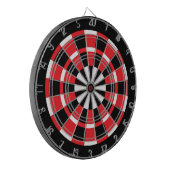 Rood zwart-wit dartboard dartbord (Voorkant Links)