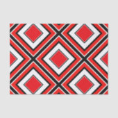 Rood Zwart Wit Diamant Geometrisch Tissuepapier (Voorkant)