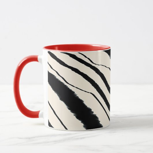 Rood Zwart Wit Dier Print Combo Mok (Links)