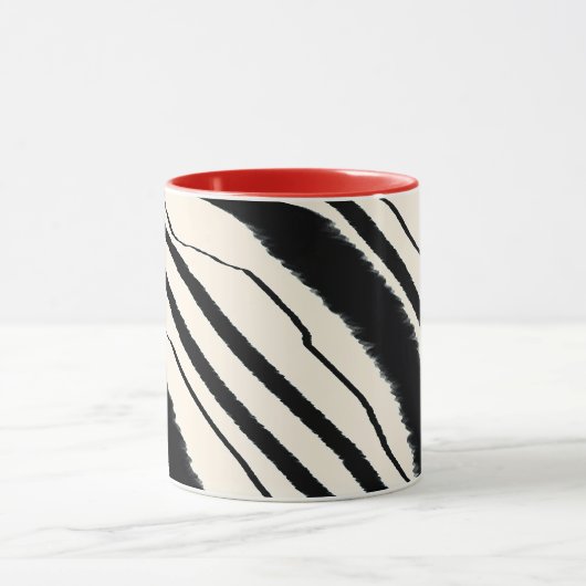 Rood Zwart Wit Dier Print Combo Mok (Midden)