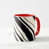 Rood Zwart Wit Dier Print Combo Mok (Voorkant rechts)