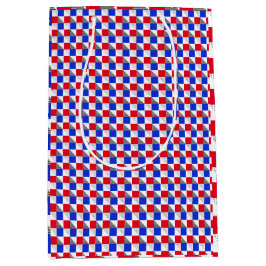Rood zwart wit en blauw geometrisch patroon esthet medium cadeauzakje