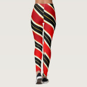Rood Zwart Wit en Goud Aerobics Workout Leggings (Achterkant)