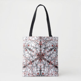 Rood, zwart, wit en grijs Kaleidoscoop Tas
