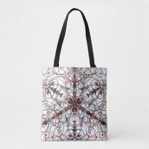 Rood, zwart, wit en grijs Kaleidoscoop Tas