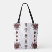 Rood, zwart, wit en grijs Kaleidoscoop Tas (Achterkant)