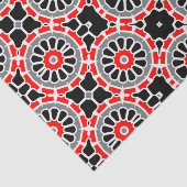 Rood zwart wit en grijs mozaïek geometrisch patroo tissuepapier (Detail)