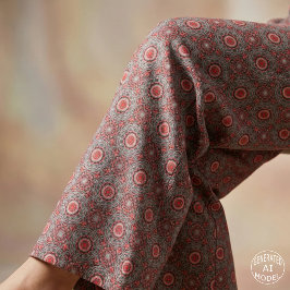 Rood Zwart Wit Etnisch Boheems Volks Kunst Mandala Stof