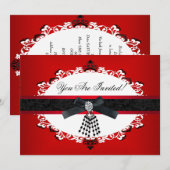 Rood zwart-wit feest Alle keren verbannen Kaart (Voorkant / Achterkant)