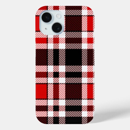 Rood Zwart Wit Flanel Tartan Patroon Ontwerp Case-Mate iPhone Case (Achterkant)