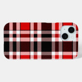 Rood Zwart Wit Flanel Tartan Patroon Ontwerp Case-Mate iPhone Case (Achterkant (horizontaal))