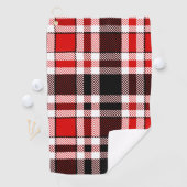 Rood Zwart Wit Flanel Tartan Patroon Ontwerp Golfhanddoek (Insitu)