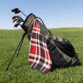 Rood Zwart Wit Flanel Tartan Patroon Ontwerp Golfhanddoek (Groen)