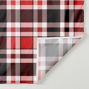 Rood Zwart Wit Flanel Tartan Patroon Ontwerp Wandkleed