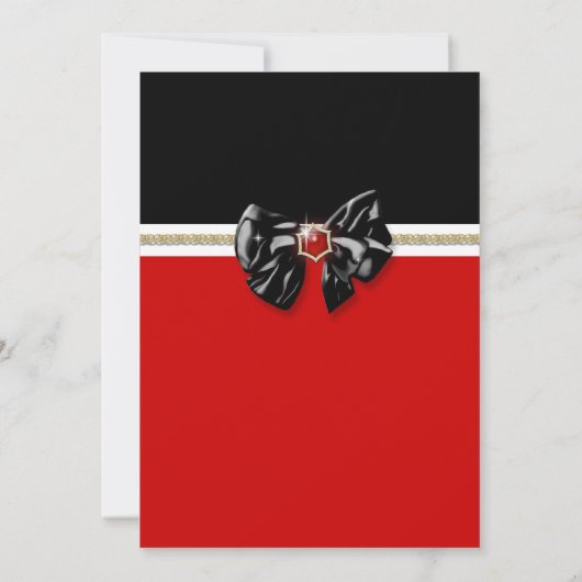 Rood zwart wit, formeel PERSONALISEER Kaart (Achterkant)