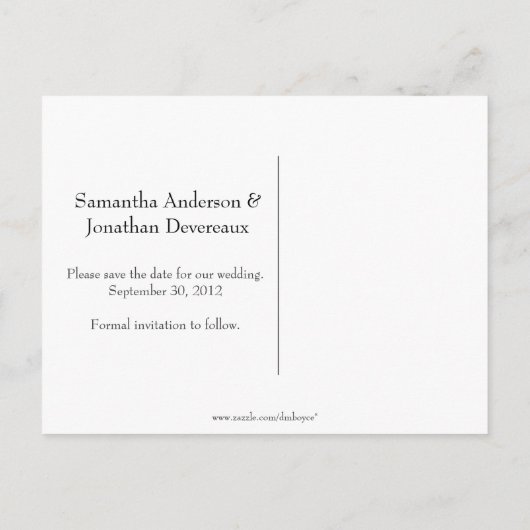 Rood zwart-wit fotocollage Bewaar de datum Aankondigingskaart (Achterkant)