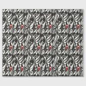 Rood Zwart Wit Geometrie Abstract Cadeaupapier (Vlak)