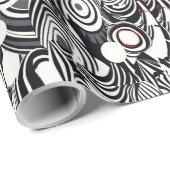 Rood Zwart Wit Geometrie Abstract Cadeaupapier (Rol Hoek)