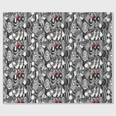 Rood Zwart Wit Geometrie Abstract Cadeaupapier (Vlak)