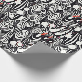 Rood Zwart Wit Geometrie Abstract Cadeaupapier (Hoek)