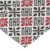 Rood Zwart Wit Geometrisch Folk Patroon Korte Tafelloper (Hoek)