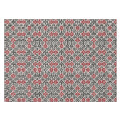 Rood Zwart Wit Geometrisch Folk Patroon Tafelkleed (Voorkant (Horizontaal))