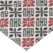 Rood Zwart Wit Geometrisch Folk Patroon Tafelkleed (Gekanteld)