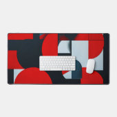 Rood Zwart Wit Geometrisch Modern Kantoormeubilair Bureaumat (Keyboard & Muis)