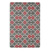 Rood Zwart Wit Geometrische Keffiyeh Folk Patroon Mini Klembord (Achterkant)