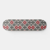 Rood Zwart Wit Geometrische Keffiyeh Folk Patroon Persoonlijk Skateboard (Horizontaal)