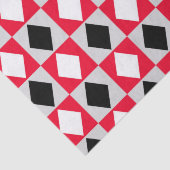 Rood Zwart Wit Geometrische Rhombus Diamant Tissuepapier (Detail)