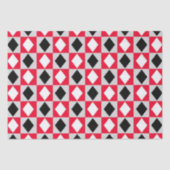 Rood Zwart Wit Geometrische Rhombus Diamant Tissuepapier (Voorkant)