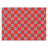 Rood Zwart Wit Geometrische Vierkante Driehoek Tafelkleed (Voorkant (Horizontaal))