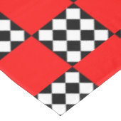 Rood Zwart Wit Geometrische Vierkante Driehoek Tafelkleed (Gekanteld)