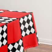 Rood Zwart Wit Geometrische Vierkante Driehoek Tafelkleed (Voorbeeld)