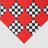 Rood Zwart Wit Geometrische Vierkante Driehoek Tissuepapier (Detail)