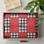 Rood Zwart Wit Geometrische Vierkante Driehoek Tissuepapier (Geschenk)