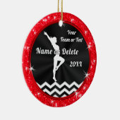 Rood, zwart, wit, gepersonaliseerd, Gymastics Gift Keramisch Ornament (Rechts)