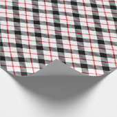 Rood zwart-wit geplakt geleidepapier cadeaupapier (Hoek)