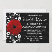 Rood zwart-wit Gerbera Daisy Vrijgezellenfeest Kaart (Voorkant)