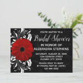 Rood zwart-wit Gerbera Daisy Vrijgezellenfeest Kaart (Staand voorkant)