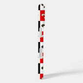 Rood Zwart Wit Geruit Fleur-de-lis Design Case-Mate iPhone Case (Achterkant / Rechts)